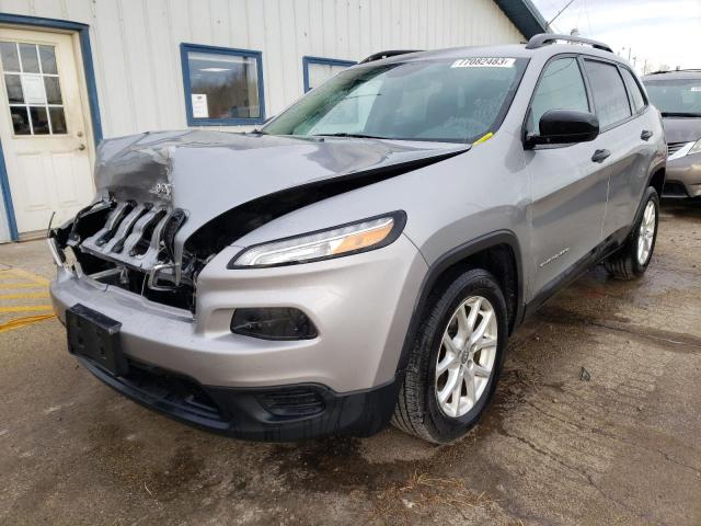 1C4PJLAB2GW177315 - 2016 JEEP CHEROKEE SPORT GRAY photo 1