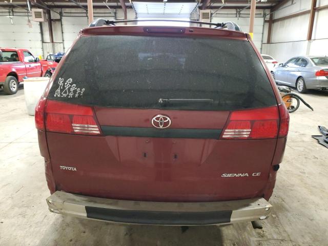 5TDZA23CX4S164588 - 2004 TOYOTA SIENNA CE BURGUNDY photo 6