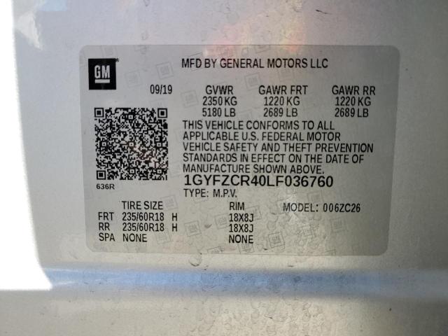 1GYFZCR40LF036760 - 2020 CADILLAC XT4 PREMIUM LUXURY SILVER photo 12