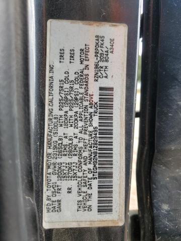 5TEGM92N81Z829495 - 2001 TOYOTA TACOMA DOUBLE CAB PRERUNNER BLACK photo 12