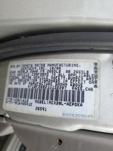 4T1BF28B21U132207 - 2001 TOYOTA AVALON XL SILVER photo 12