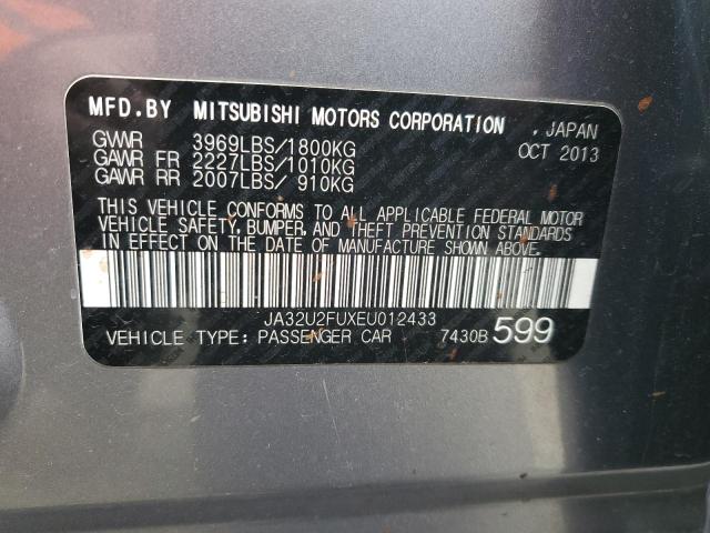 JA32U2FUXEU012433 - 2014 MITSUBISHI LANCER ES/ES SPORT SILVER photo 12