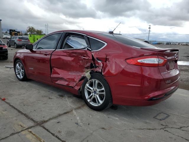 3FA6P0RU7GR127310 - 2016 FORD FUSION TITANIUM HEV RED photo 2