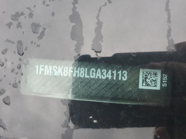 1FMSK8FH8LGA34113 - 2020 FORD EXPLORER LIMITED GRAY photo 12