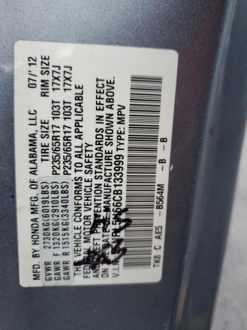 5FNRL5H66CB133999 - 2012 HONDA ODYSSEY EXL BLUE photo 14