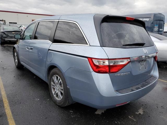 5FNRL5H66CB133999 - 2012 HONDA ODYSSEY EXL BLUE photo 2