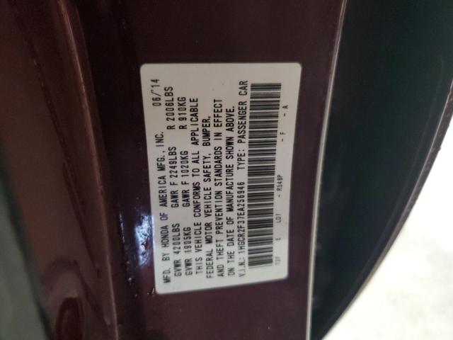 1HGCR2F37EA256946 - 2014 HONDA ACCORD LX MAROON photo 12