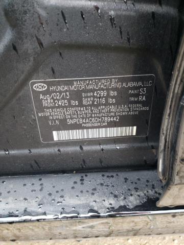 5NPEB4AC6DH789442 - 2013 HYUNDAI SONATA GLS BLACK photo 12