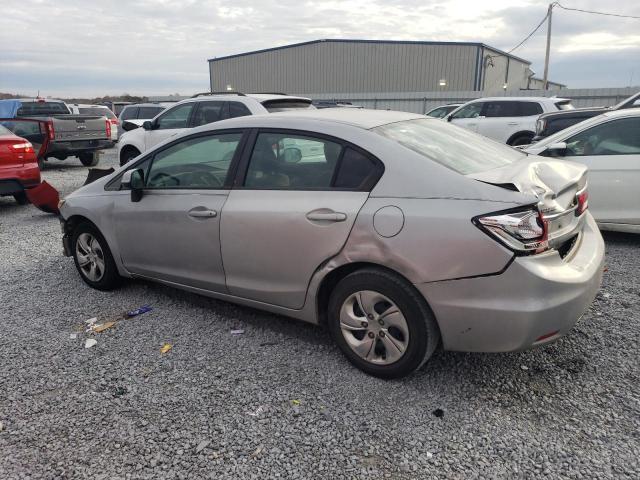 2HGFB2F54DH300453 - 2013 HONDA CIVIC LX SILVER photo 2