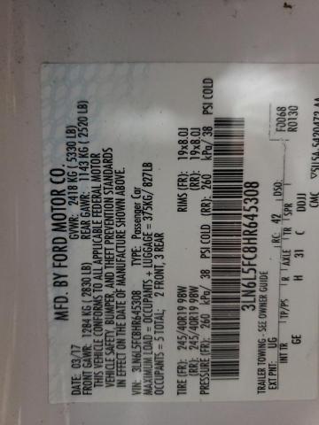 3LN6L5FC8HR645308 - 2017 LINCOLN MKZ RESERVE თეთრი ფოტო 12