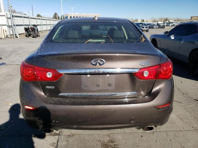 JN1BV7AR7FM419080 - 2015 INFINITI Q50 BASE BROWN photo 6