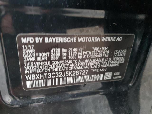 WBXHT3C32J5K26727 - 2018 BMW X1 XDRIVE28I BLACK photo 12