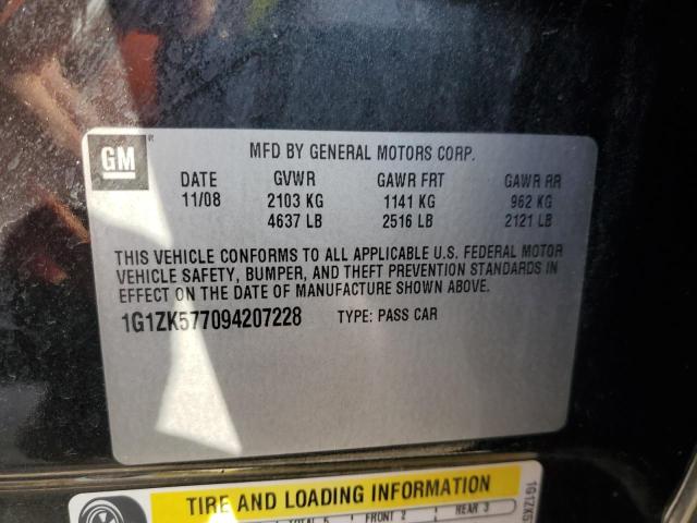 1G1ZK577094207228 - 2009 CHEVROLET MALIBU LTZ შავი ფოტო 12