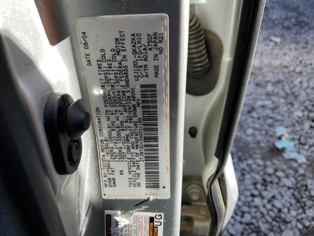 JTJBT20X340061189 - 2004 LEXUS GX 470 SILVER photo 13