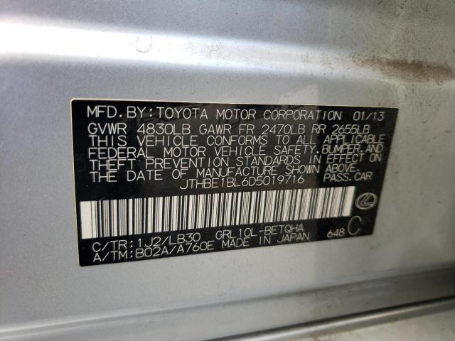 JTHBE1BL6D5019716 - 2013 LEXUS GS 350 SILVER photo 12