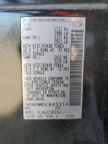 5N1DR2MM8JC645314 - 2018 NISSAN PATHFINDER S 黑色 照片 13