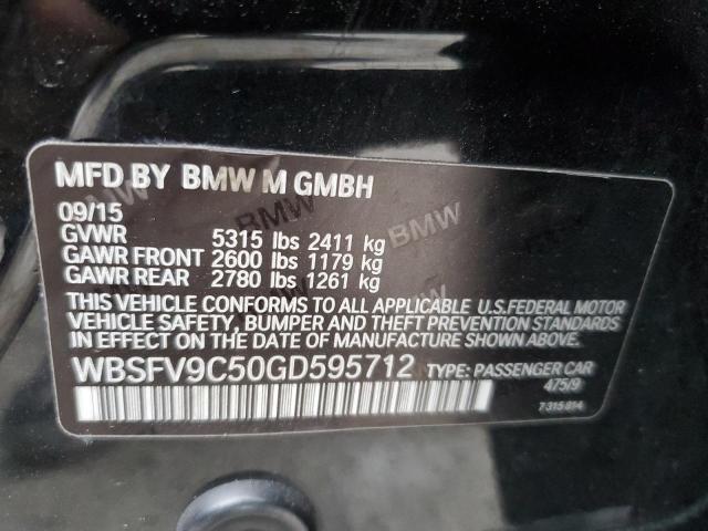 WBSFV9C50GD595712 - 2016 BMW M5 BLACK photo 12