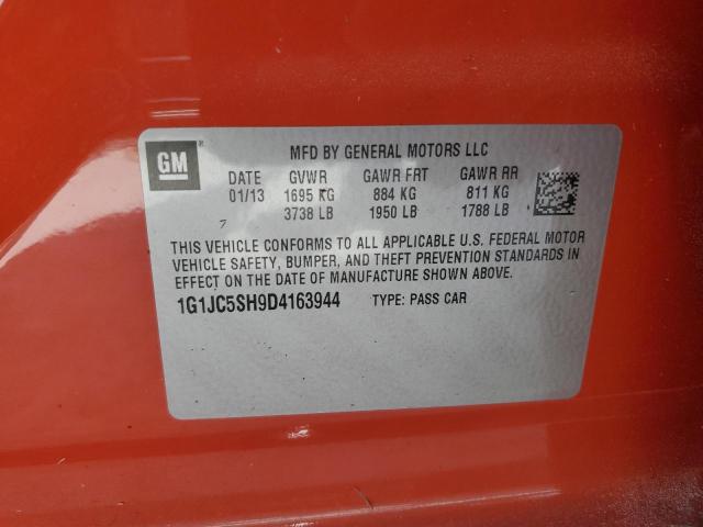 1G1JC5SH9D4163944 - 2013 CHEVROLET SONIC LT ORANGE photo 13