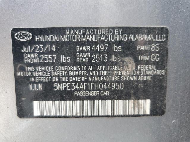 5NPE34AF1FH044950 - 2015 HYUNDAI SONATA SPORT SILVER photo 13