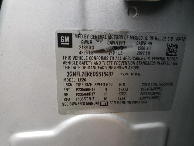 3GNFL2EK6DS516487 - 2013 CHEVROLET CAPTIVA LS 银色 照片 13