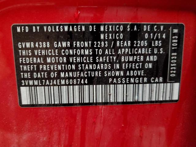 3VWML7AJ4EM608744 - 2014 VOLKSWAGEN JETTA TDI RED photo 13