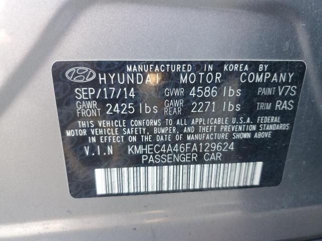 KMHEC4A46FA129624 - 2015 HYUNDAI SONATA HYBRID SILVER photo 12