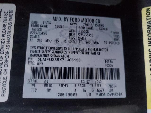 5LMFU285X7LJ08153 - 2007 LINCOLN NAVIGATOR ნაცრისფერი ფოტო 13