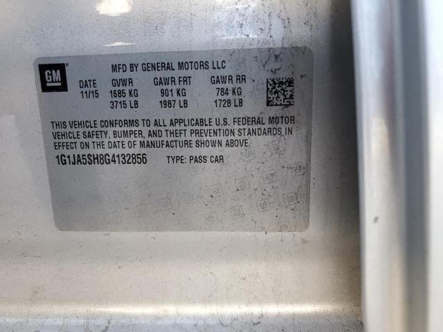 1G1JA5SH8G4132856 - 2016 CHEVROLET SONIC LS 银色 照片 12