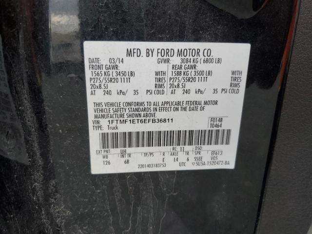 1FTMF1ET6EFB36811 - 2014 FORD F150 BLACK photo 12