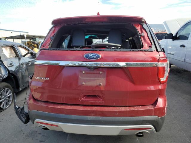 1FM5K7F85GGC09365 - 2016 FORD EXPLORER LIMITED RED photo 6