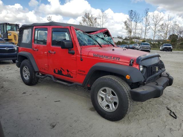 1C4BJWDG8FL754609 - 2015 JEEP WRANGLER U SPORT RED photo 4