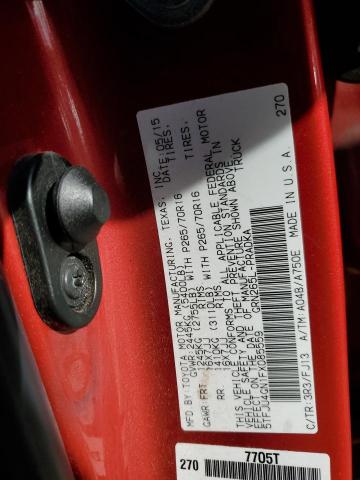 5TFJU4GN1FX085559 - 2015 TOYOTA TACOMA DOUBLE CAB PRERUNNER RED photo 12