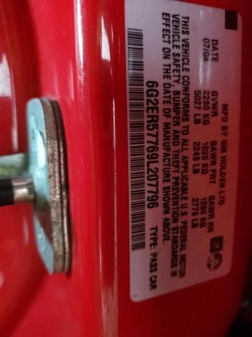 6G2ER57769L207796 - 2009 PONTIAC G8 RED photo 12