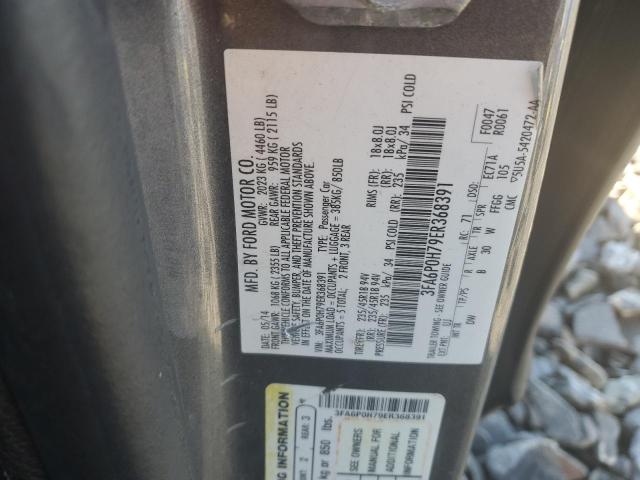 3FA6P0H79ER368391 - 2014 FORD FUSION SE GRAY photo 12