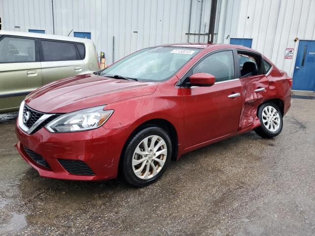 3N1AB7AP3KY358305 - 2019 NISSAN SENTRA S RED photo 1