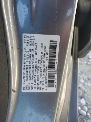 JHLRD68546C019465 - 2006 HONDA CR-V LX SILVER photo 12