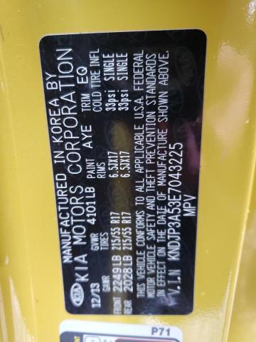 KNDJP3A53E7043225 - 2014 KIA SOUL + YELLOW photo 12