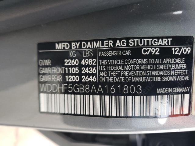 WDDHF5GB8AA161803 - 2010 MERCEDES-BENZ E 350 SILVER photo 12