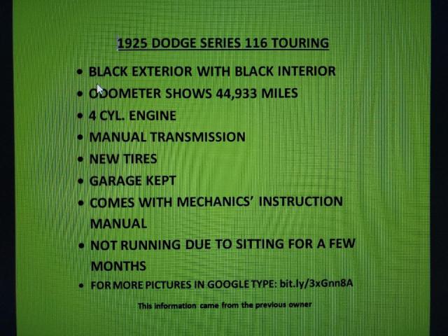 A455712 - 1925 DODGE TOURING Սև լուսանկար 12