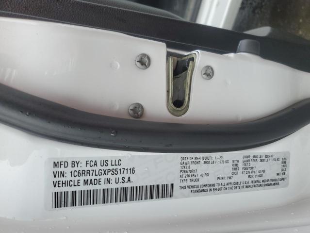 1C6RR7LGXPS517116 - 2023 RAM 1500 CLASS SLT თეთრი ფოტო 13