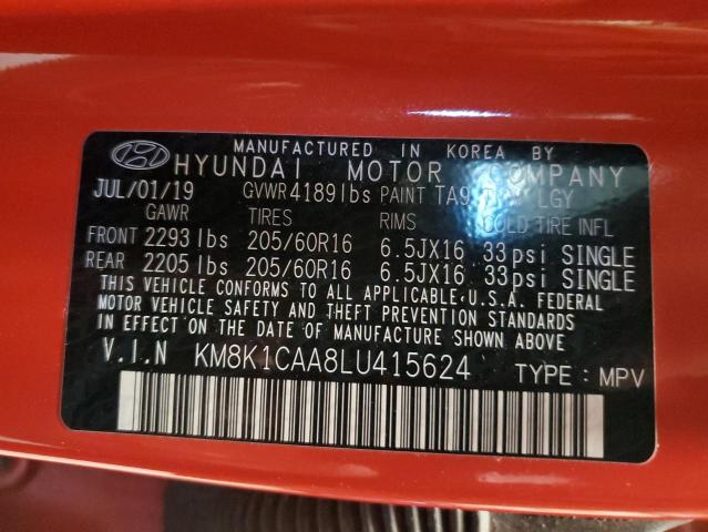 KM8K1CAA8LU415624 - 2020 HYUNDAI KONA SE RED photo 13