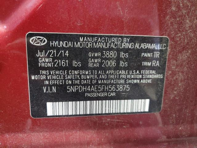 5NPDH4AE5FH563875 - 2015 HYUNDAI ELANTRA SE RED photo 13