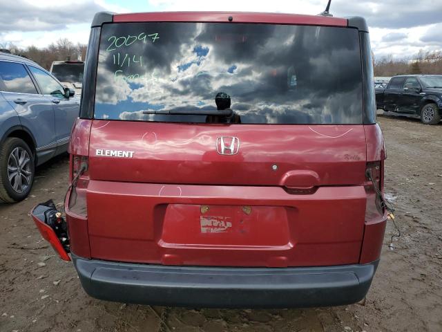 5J6YH28728L013362 - 2008 HONDA ELEMENT EX BURGUNDY photo 6