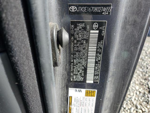 JTKDE167080274655 - 2008 SCION TC GRAY photo 12