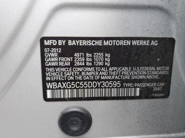 WBAXG5C55DDY30595 - 2013 BMW 528 I SILVER photo 12