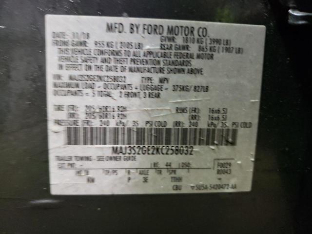 MAJ3S2GE2KC258032 - 2019 FORD ECOSPORT SE GRAY photo 13