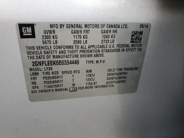 2GNFLEEK6E6334449 - 2014 CHEVROLET EQUINOX LS SILVER photo 12