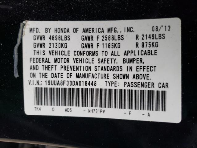 19UUA8F30DA018448 - 2013 ACURA TL SE BLACK photo 12