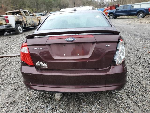 3FAHP0HA6CR197682 - 2012 FORD FUSION SE BURGUNDY photo 6