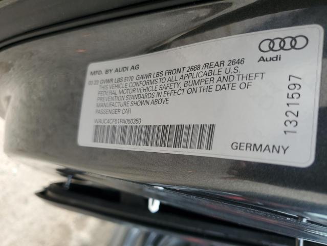 WAUC4CF51PA050350 - 2023 AUDI S5 PREMIUM PLUS ნაცრისფერი ფოტო 13